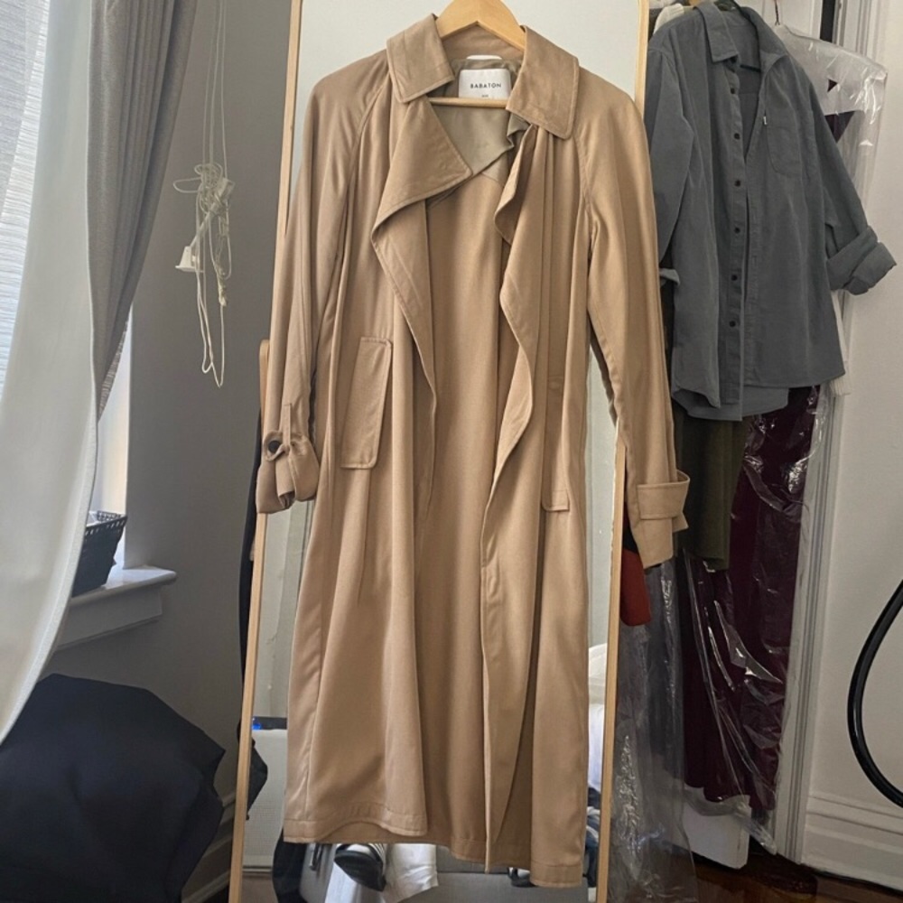 Babaton Lawson lyocell trench coat tawny XXS XS read!